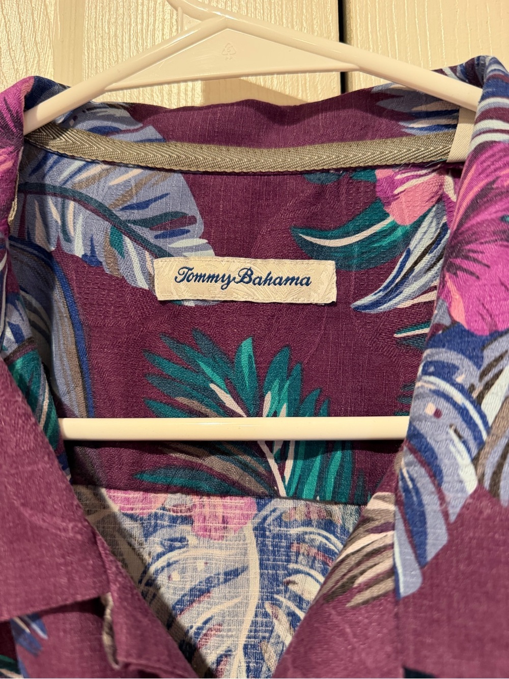 Tommy Bahama Purple Tropical Print Button-Down Shirt - Picture 3 of 5
